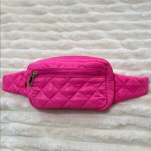 Vibrant Pink Quilted Belt Bag